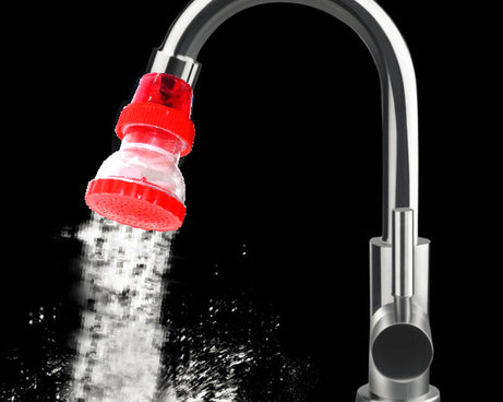 Plastic 360-degree shower head faucet, small and efficient.