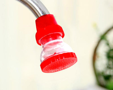Big plastic 360-degree shower head faucet, versatile design.