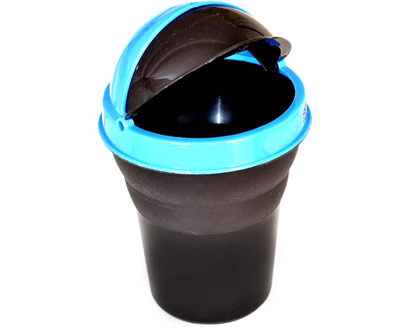 Mini plastic car dustbin in multicolor, perfect for travel and car use.