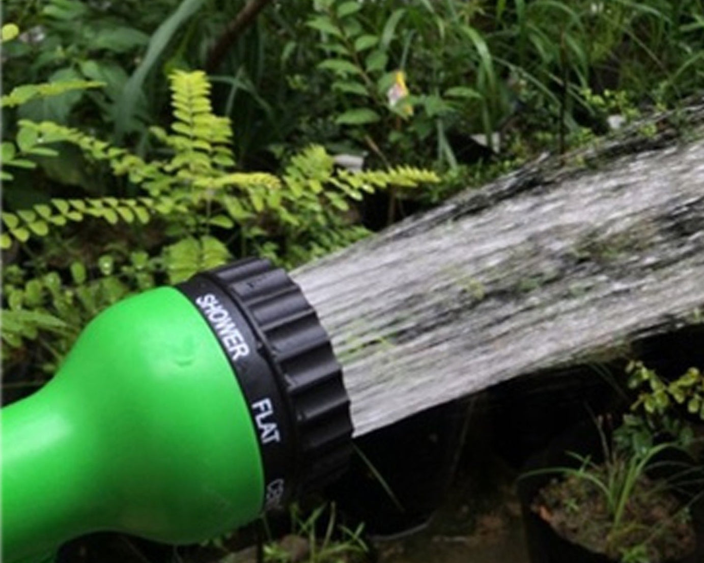 Water spray gun with various attachments.