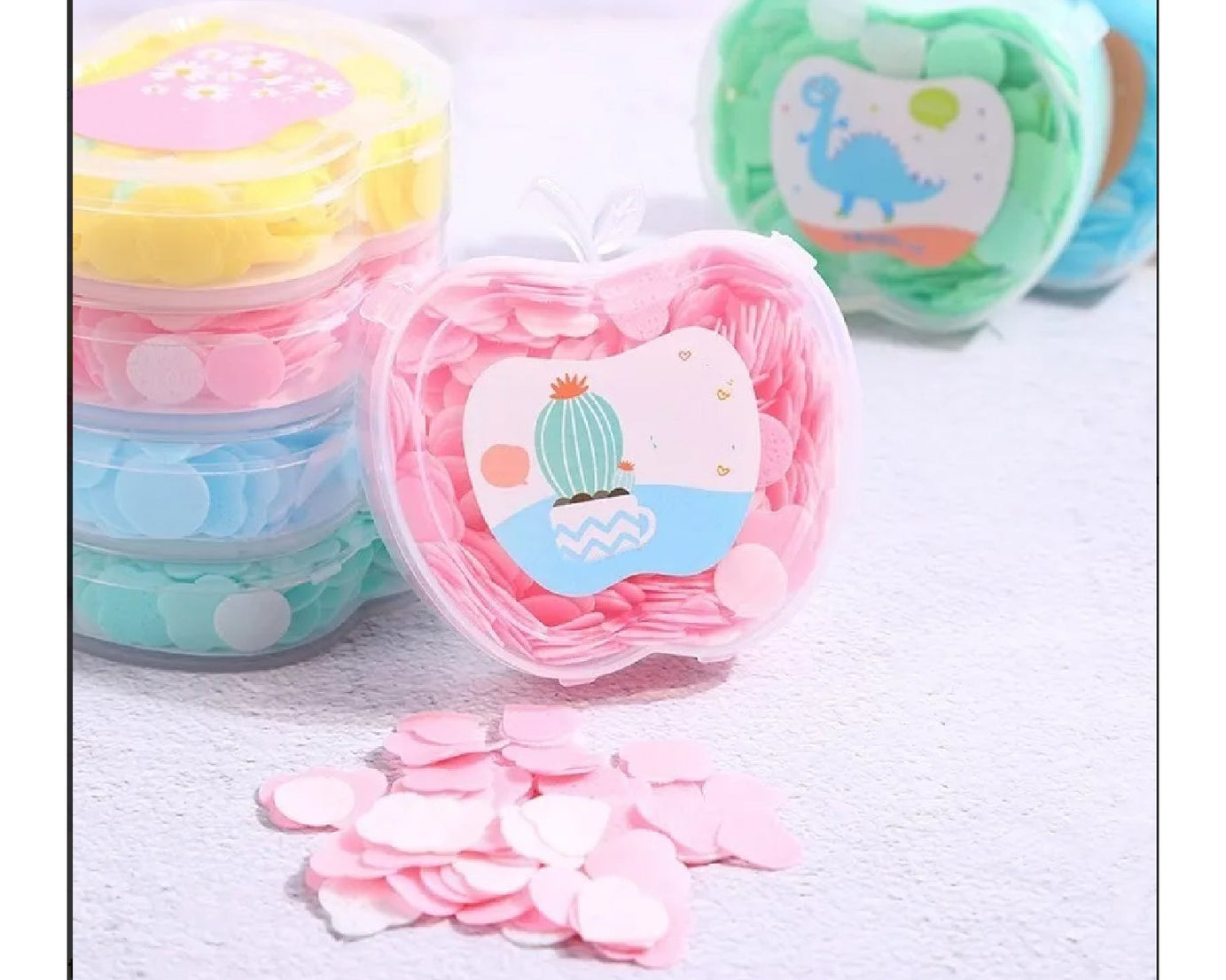 Soft apple paper soap
