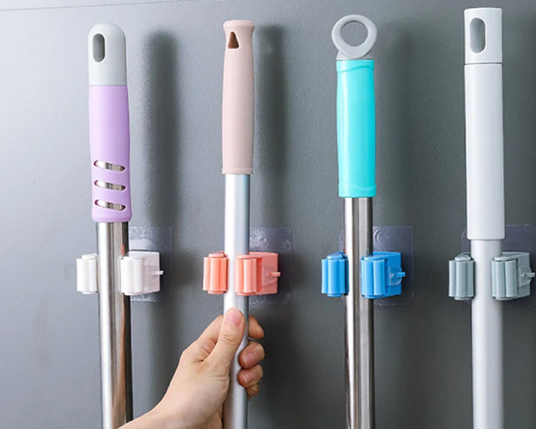 Magic Sticker Series Self Adhesive Mop and Broom Holder