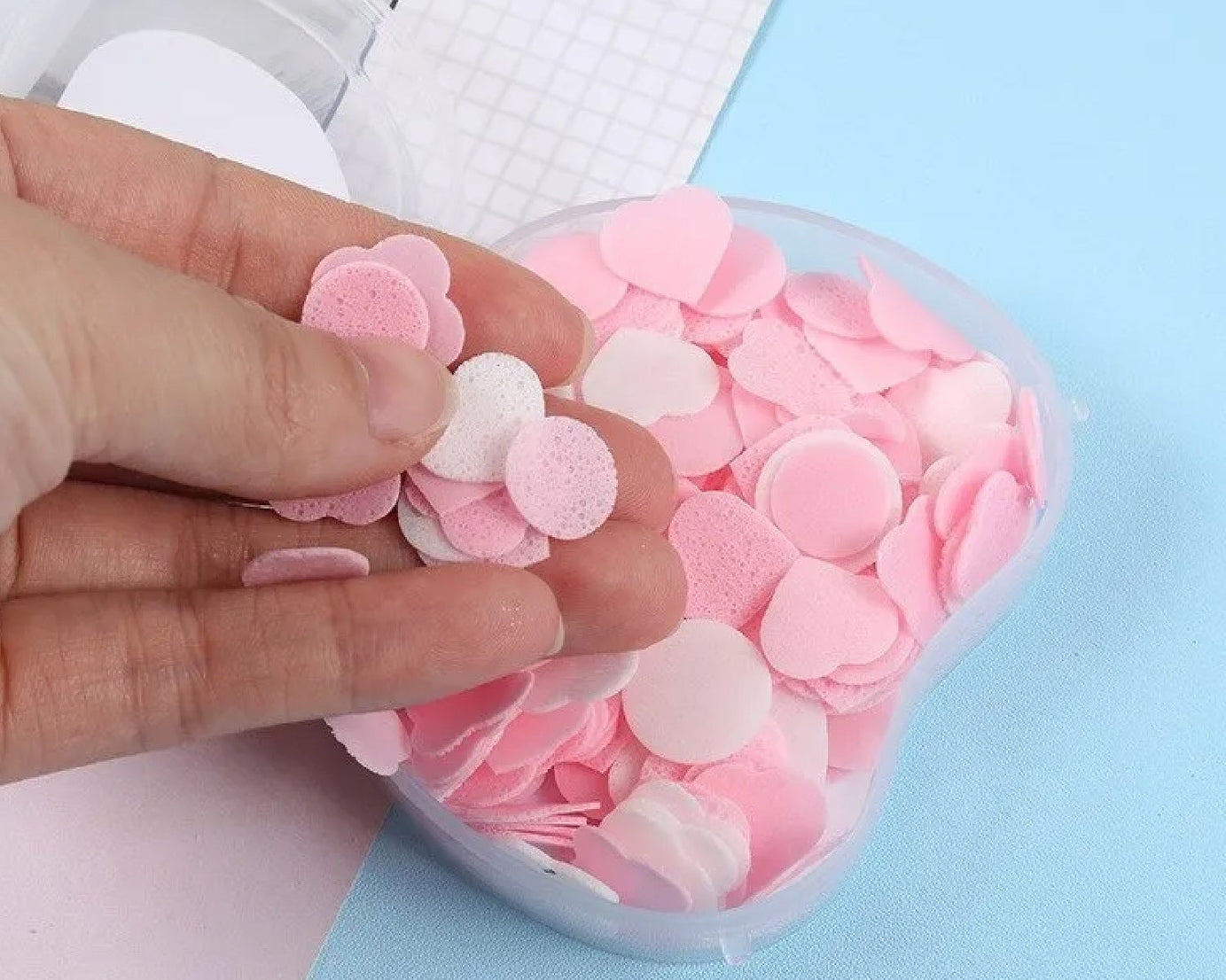 Apple paper soap in use