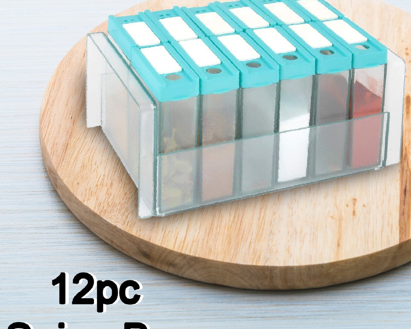 2407 Plastic Spice Jars Dispenser Masala Rack Easy Flow Storage 