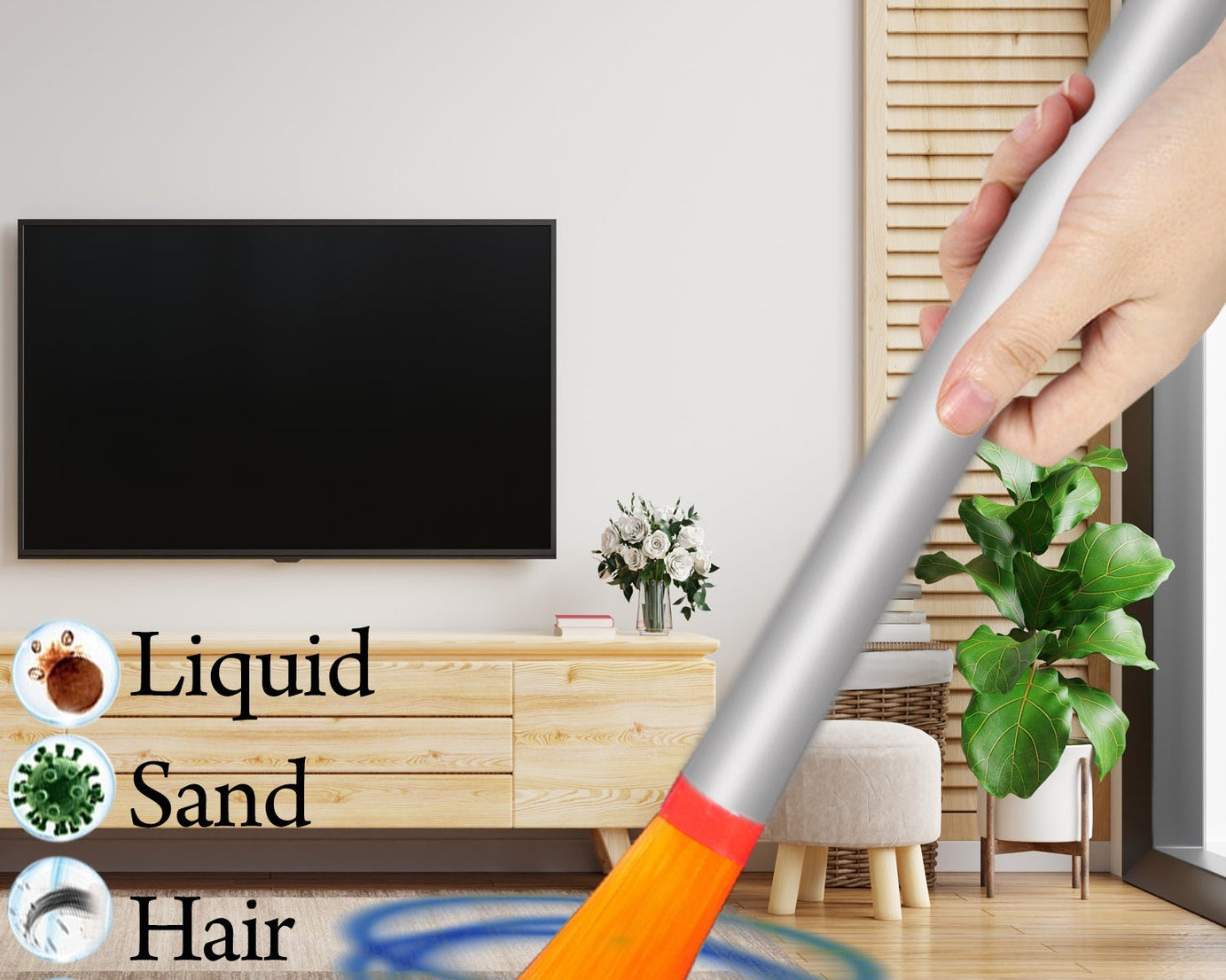 Steel dust brush, ideal for deep cleaning and reaching small spaces