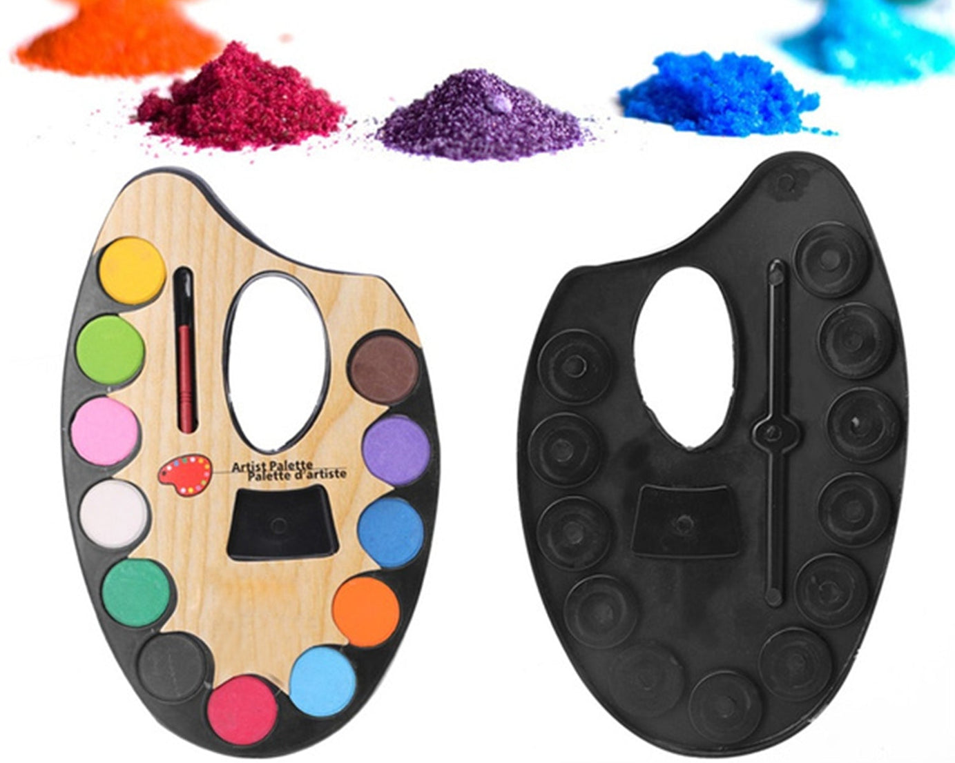 Non-toxic watercolor set with a variety of colors