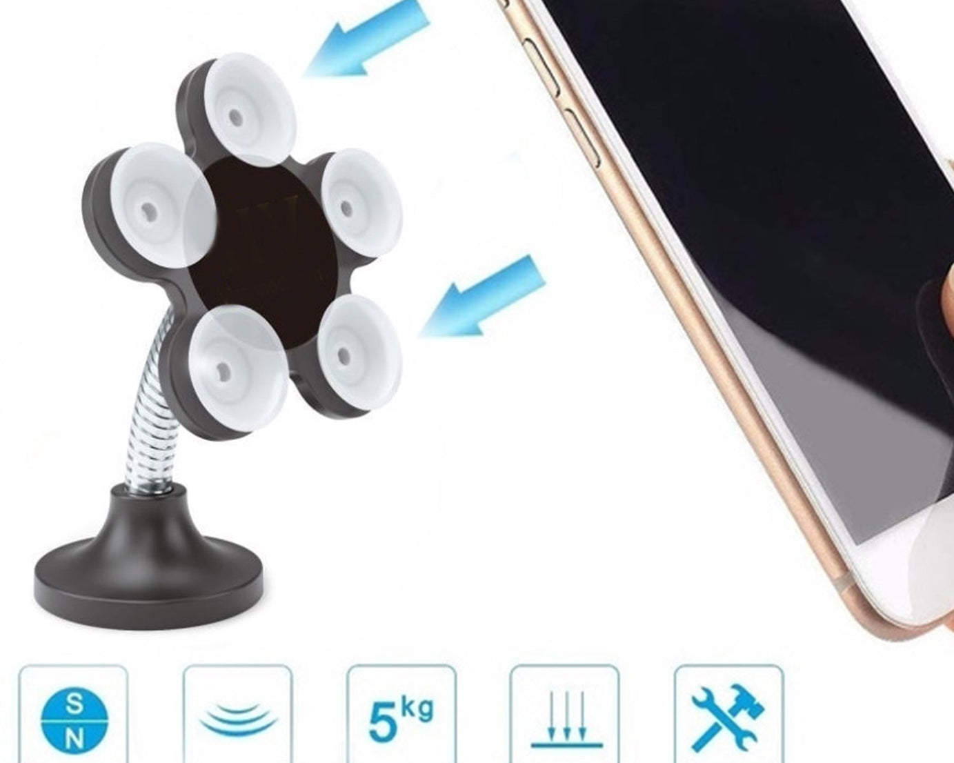 Colorful flower cellphone stand with suction.