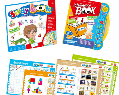 Musical learning study book with numbers and letters for kids