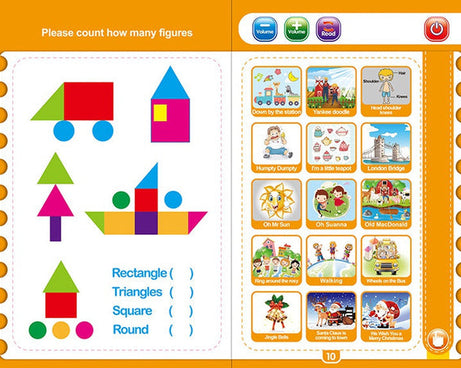 Study book for kids with interactive numbers and letters
