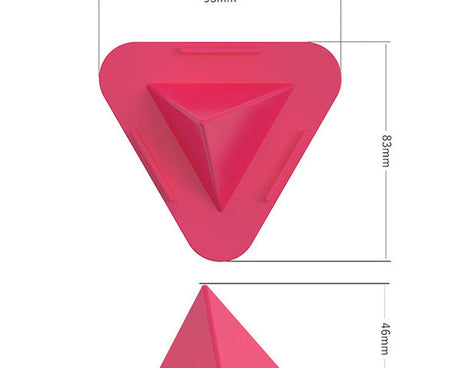 Pyramid mobile stand with three different angle options.
