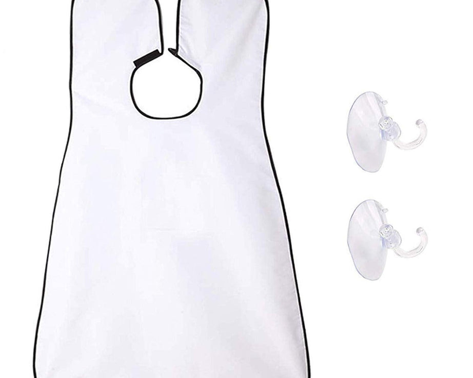 Beard apron for catching hair clippings during grooming