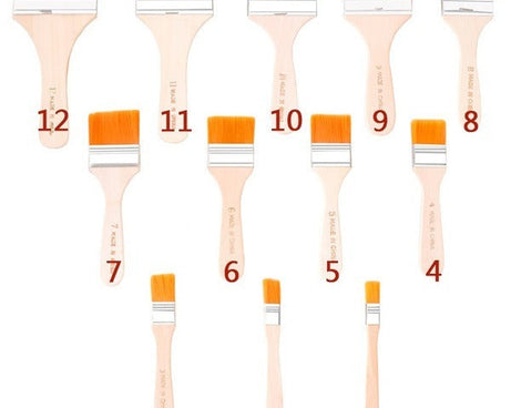 Artistic Flat Painting Brush - Set of 12