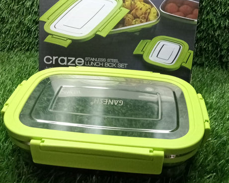 Ganesh Junior lunch pack, stainless steel, compact and practical
