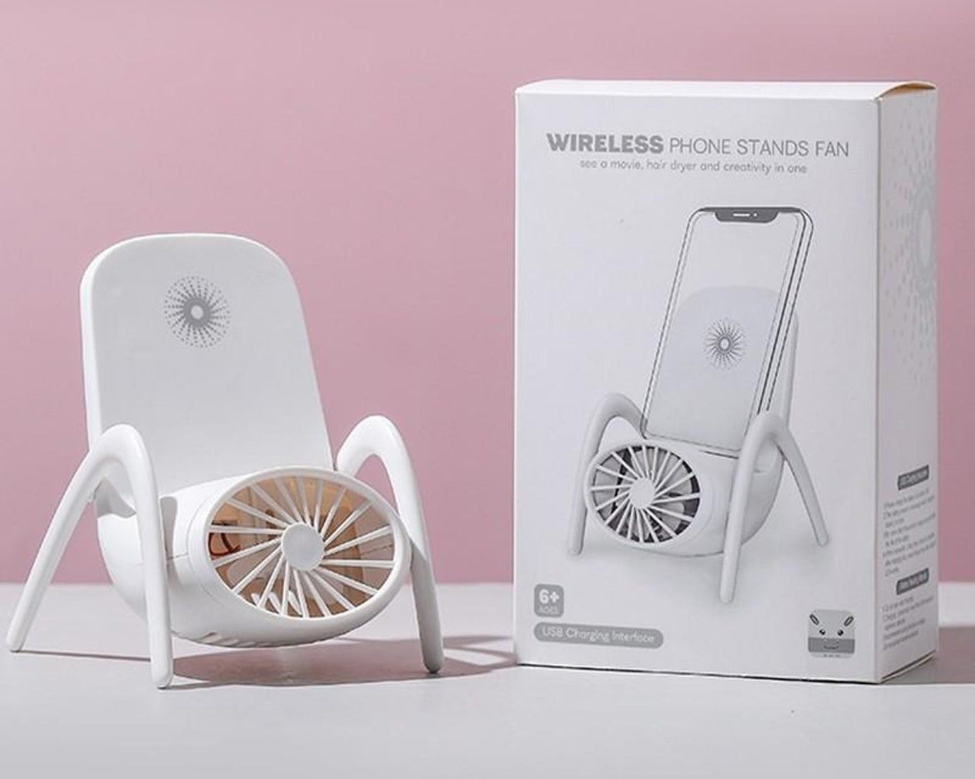 Portable Mobile Phone Holder Fan  Personal Fan Multi- Function Fan Handheld Charging Fan (Battery Not Include)
