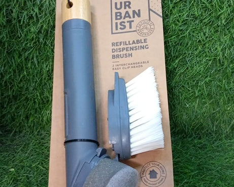 Cleaning Brushes Set, Scrub Brush Bathroom Brush, Long Handle Liquid Dispenser Pot Washing Brush