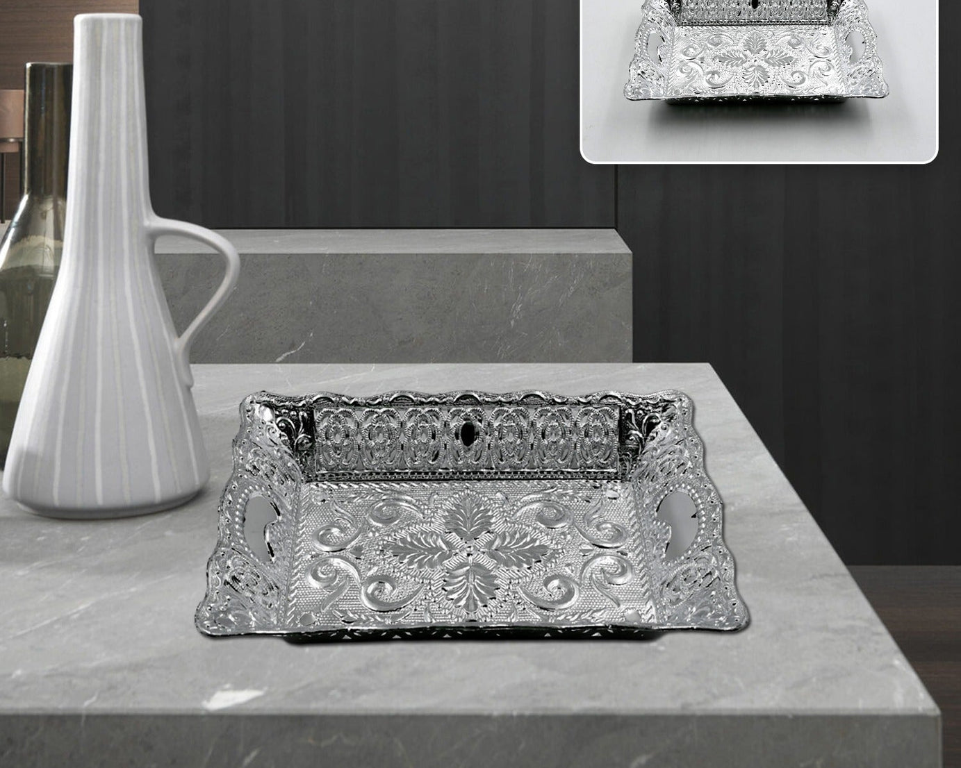 Decorative Mukhwas Serving Tray Serving Mukhwas Plate Fancy Candy Tray Dry Fruit Serving Tray