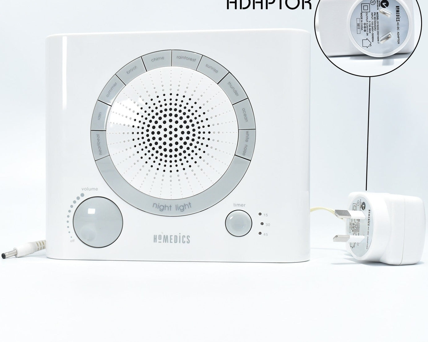 Sleep Therapy Noise Sound Therapy Machine with 8 High-Fidelity Soothing Sleeping , Anxiety , Stress Natural Sounds, Battery or Adaptor Charging Options, 3 Auto-Off Timer Option