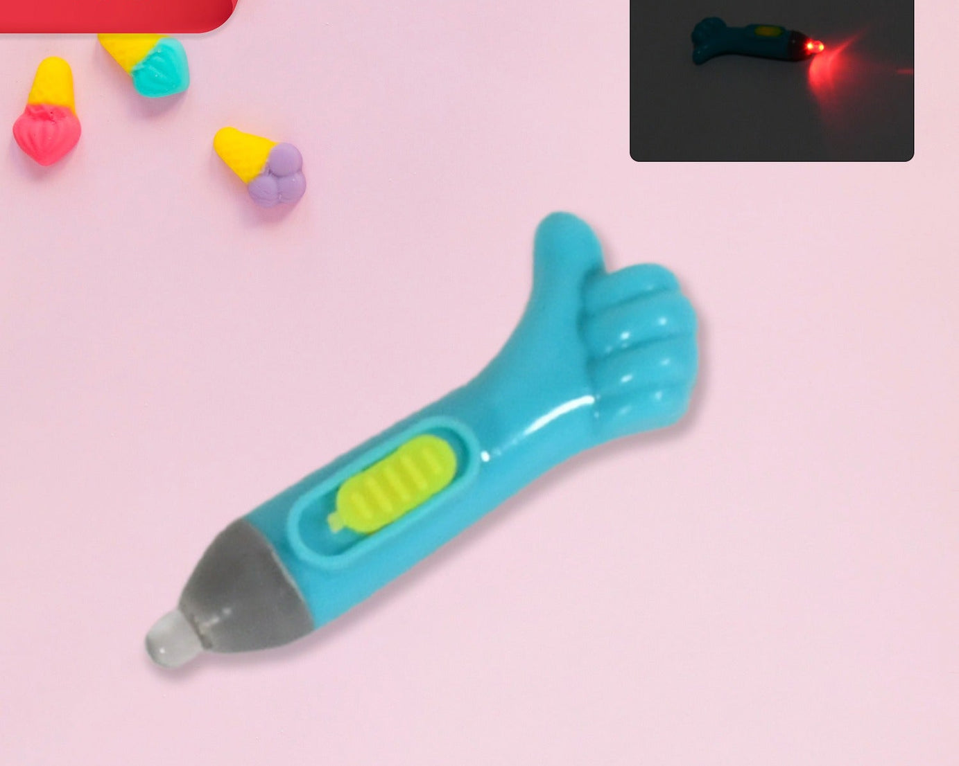 Thumb shaped light, lightning keychain, lightning toy, thumb shape LED light