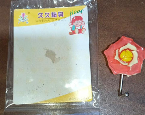 Multipurpose Mix Design Self Adhesive Wall Hooks Load Capacity Up to 1 Kg (Mix Design \ 1 Pc)