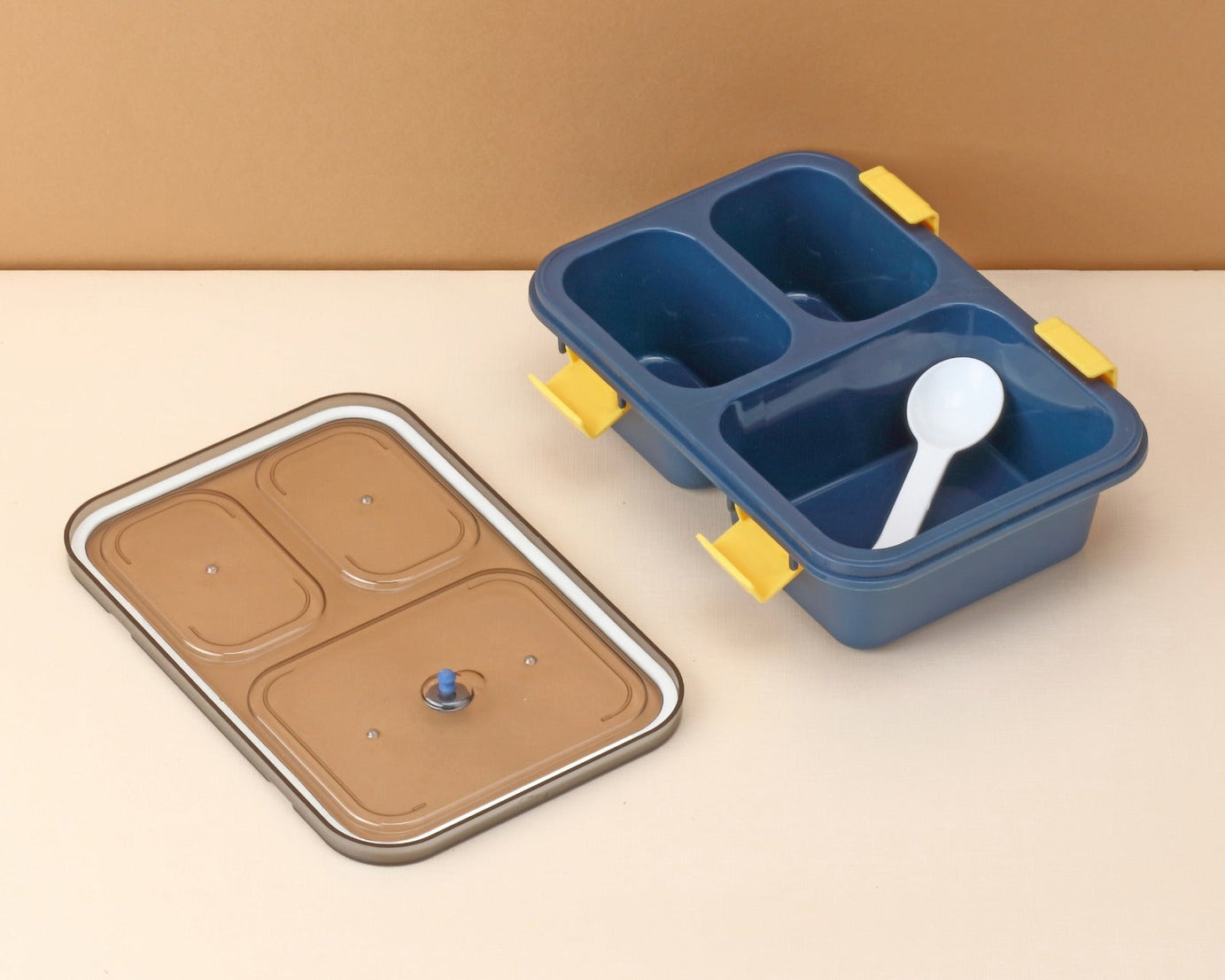 Plastic Lunch Box for Kids, Lunch Box for Kids 3 Compartment Insulated Lunch Box Tiffin Box for Boys, Girls, School & Office Men (3 Compartment Lunch Box)