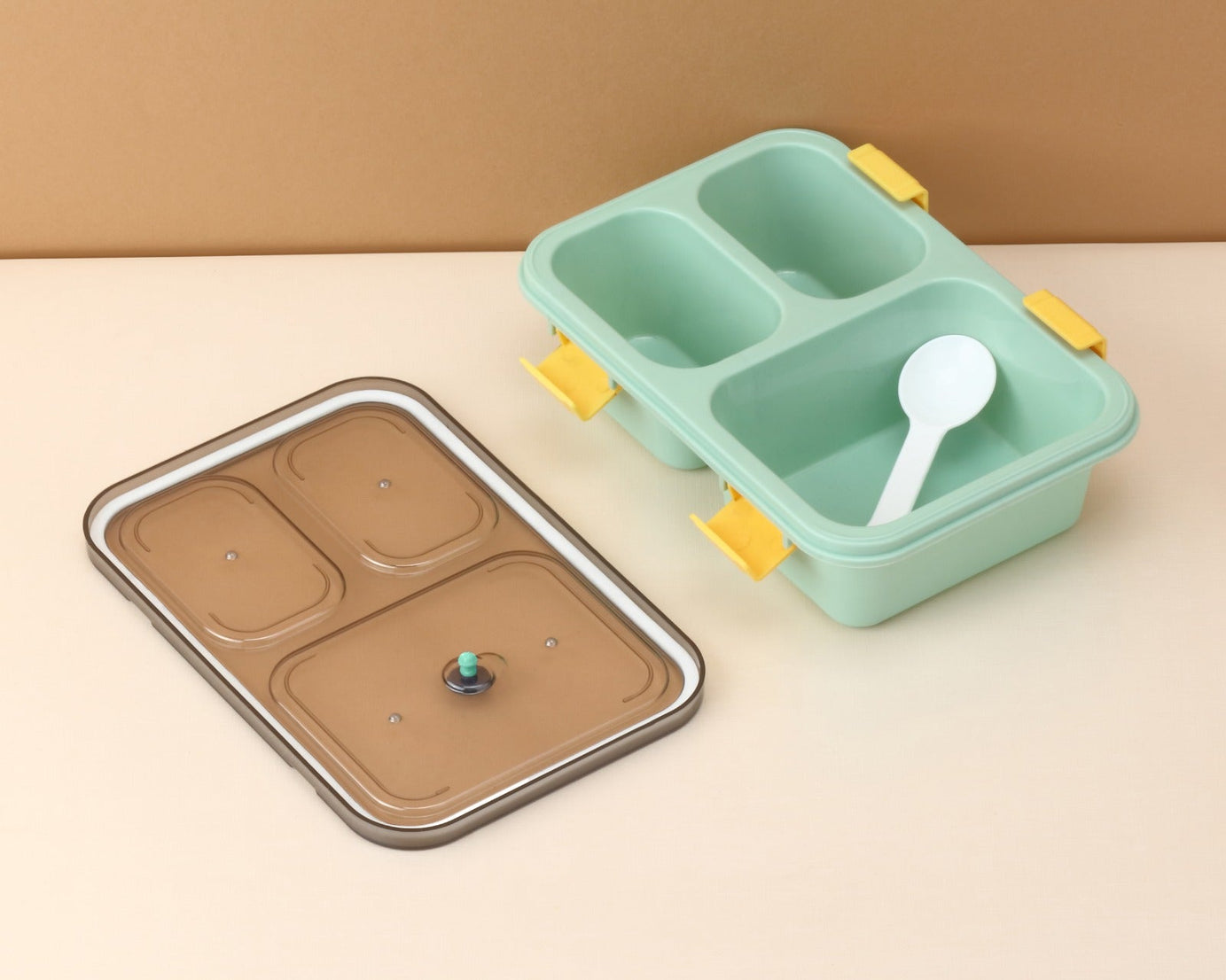 Plastic Lunch Box for Kids, Lunch Box for Kids 3 Compartment Insulated Lunch Box Tiffin Box for Boys, Girls, School & Office Men (3 Compartment Lunch Box)