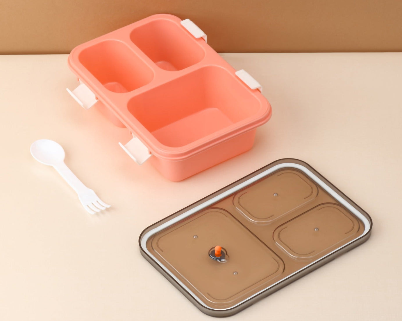 Plastic Lunch Box for Kids, Lunch Box for Kids 3 Compartment Insulated Lunch Box Tiffin Box for Boys, Girls, School & Office Men (3 Compartment Lunch Box)