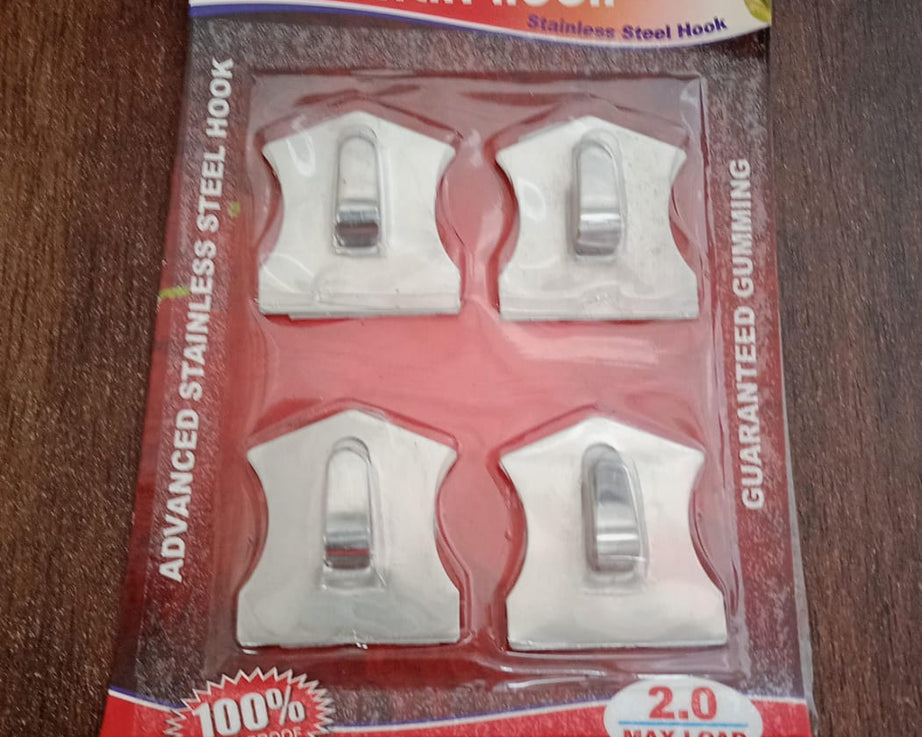 Self- Adhesive Hooks, Heavy Duty Wall Hooks Hangers Stainless Steel Waterproof Sticky Hooks for Hanging Robe Coat Towel Kitchen Bathroom and.