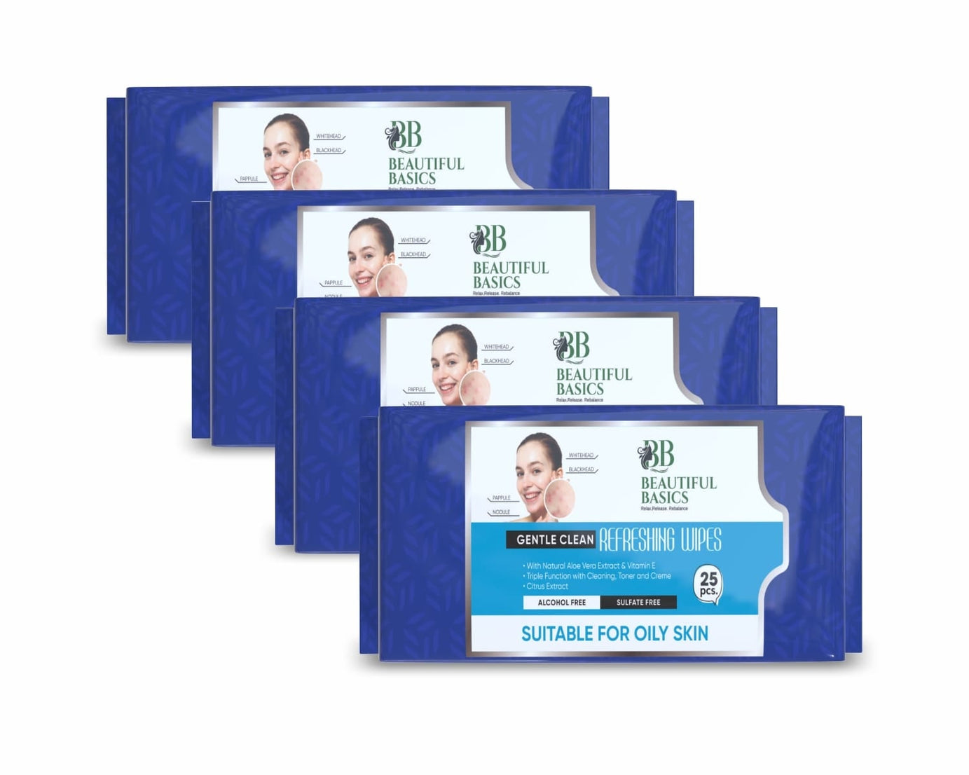 Refreshing Wet Wipes for Face | Facial Cleansing | Refreshing & Skin Hydration| Soothing for skin | pH Balance & Alcohol Free | Nourishing with Fruit extract | 25 Wipes