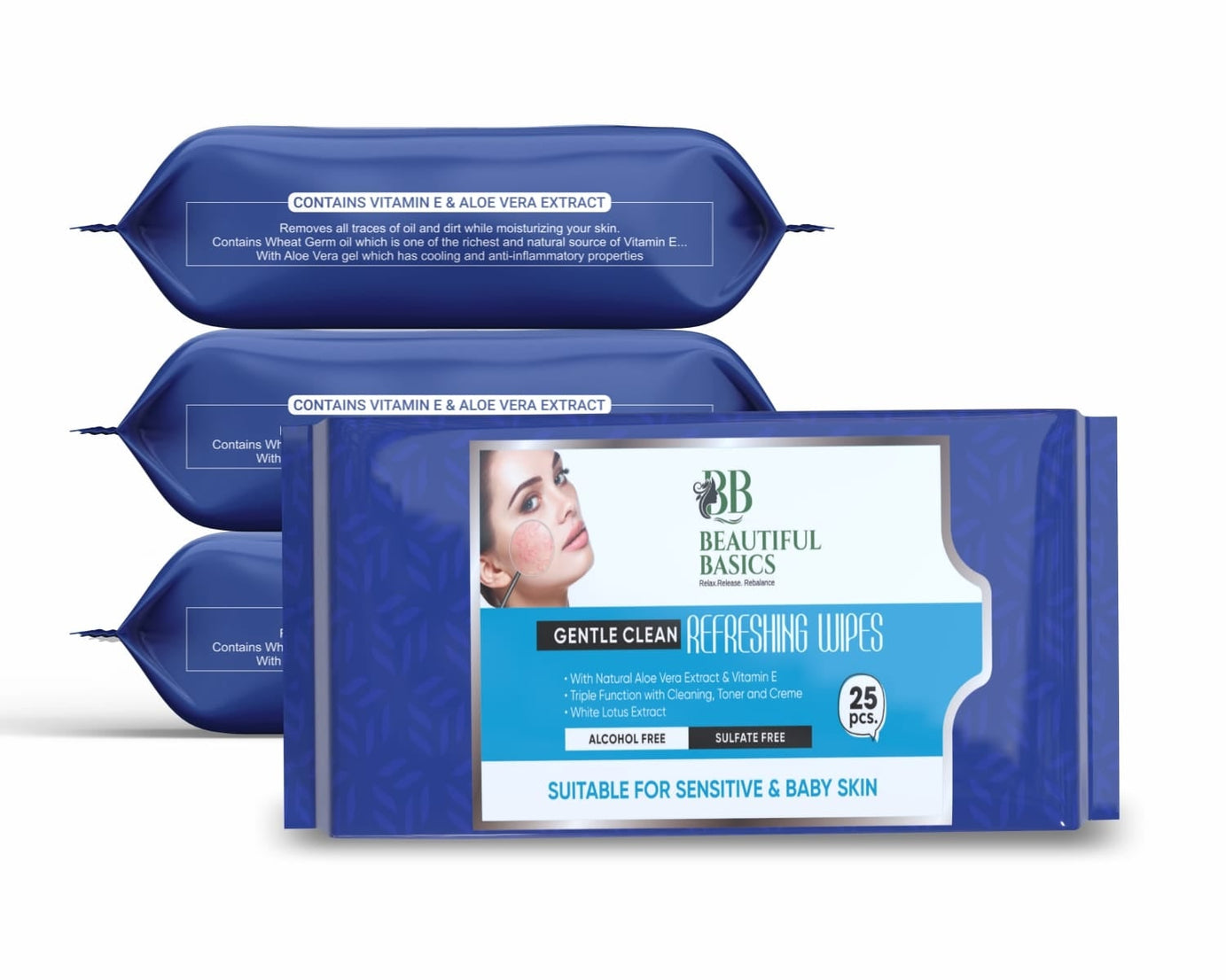 Refreshing Wet Wipes for Face | Facial Cleansing | Refreshing & Skin Hydration| Soothing for skin | pH Balance & Alcohol Free | Nourishing with Fruit extract | 25 Wipes