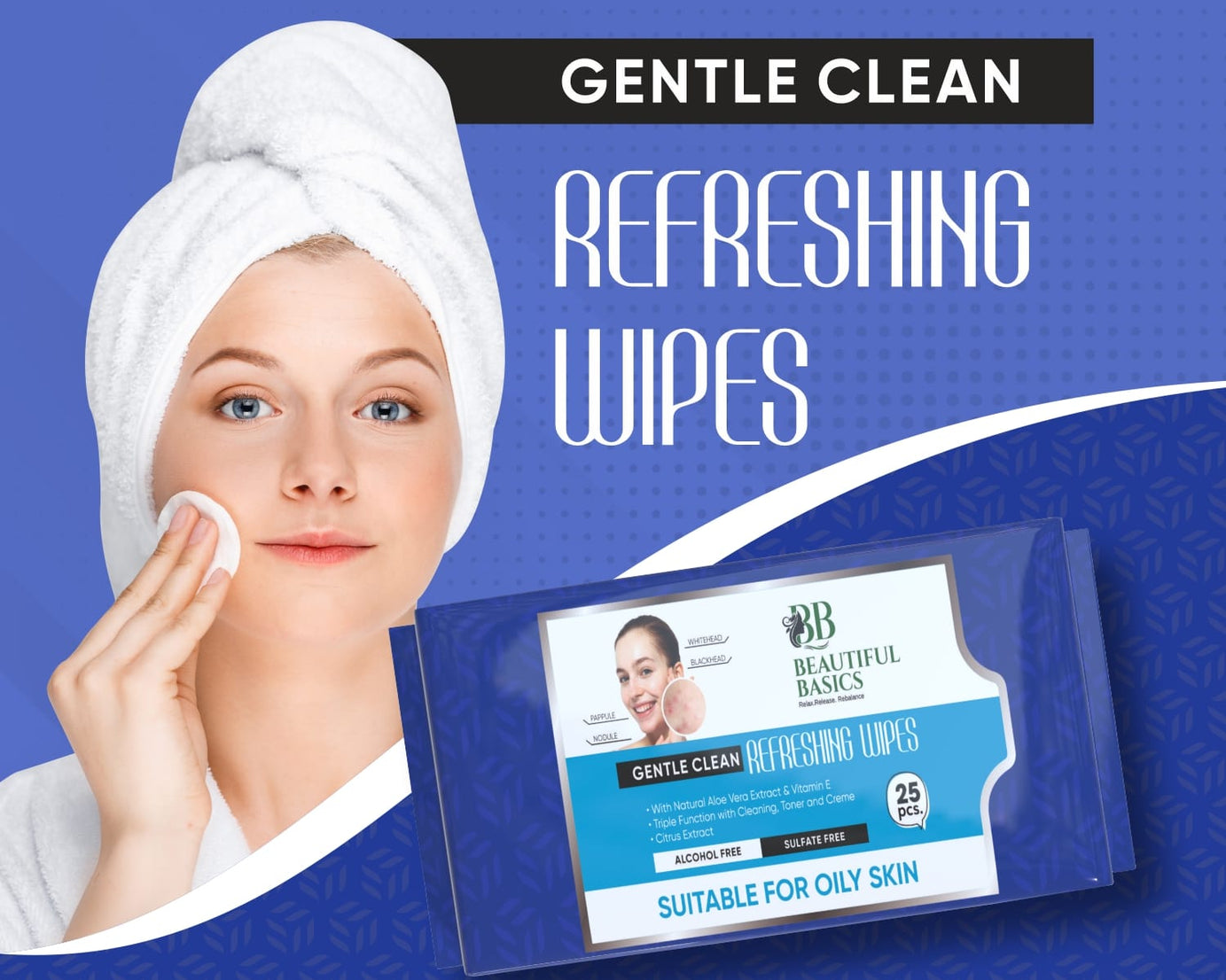 Refreshing Wet Wipes for Face | Facial Cleansing | Refreshing & Skin Hydration| Soothing for skin | pH Balance & Alcohol Free | Nourishing with Fruit extract | 25 Wipes