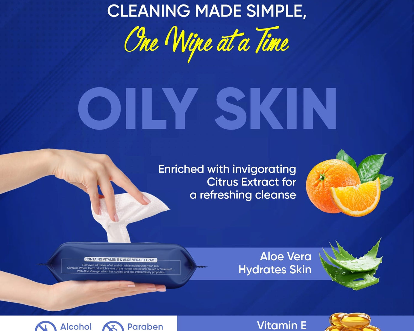 Refreshing Wet Wipes for Face | Facial Cleansing | Refreshing & Skin Hydration| Soothing for skin | pH Balance & Alcohol Free | Nourishing with Fruit extract | 25 Wipes
