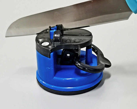 Kitchen knife sharpener with suction cup