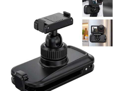 Magnetic Quick-Release Base Backpack Clamp Mount for DJI Action 3 / 4 / 5 Pro / Osmo 360, For DJI Action 3 / 4 / 5 Pro / Osmo 360
