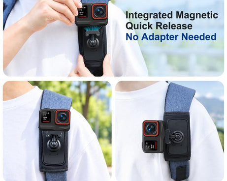 Magnetic Quick-Release Backpack Shoulder Strap Mount for Insta360 Ace Pro 2 / 1 / Ace / X5, For Insta360 Ace Pro 2 / 1 / Ace / X5