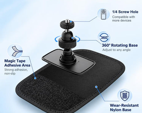Magnetic Quick-Release Backpack Shoulder Strap Mount with 1/4 inch Screw Interface & Phone Clamp for DJI, Insta360, GoPro and Other Action Cameras, Smartphones, For DJI, Insta360, GoPro and Other Action Cameras, Smartphones