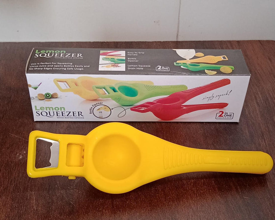 Kitchen 2 in 1 Unbreakable Lemon Squeezer and Bottle Opener (1 Pc)
