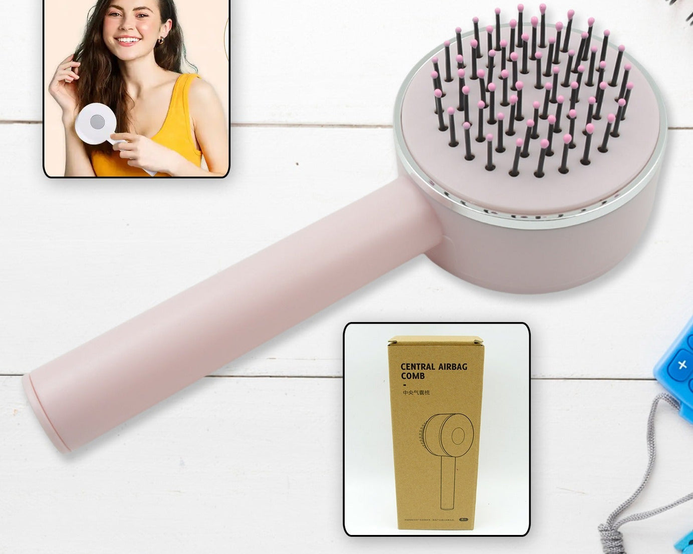 Long handle airbag massage comb