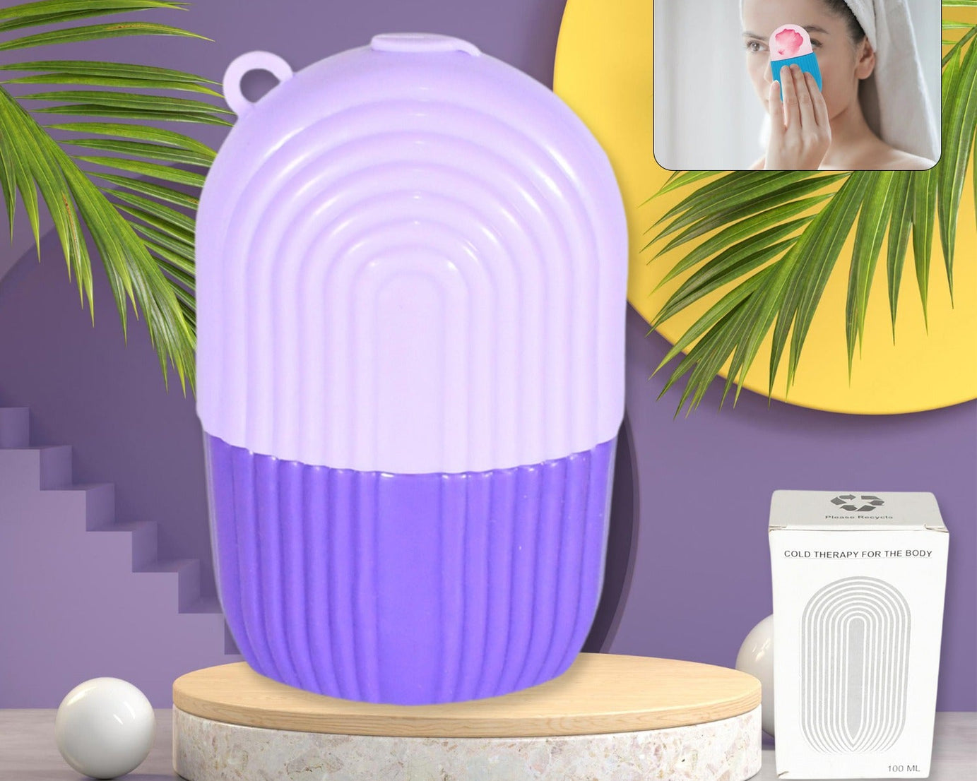 BEAUTY ICE ROLLER FOR FACE MASSAGER & EYE REUSABLE FACE ROLLERS FACIAL ROLLER ( Purple Color)
