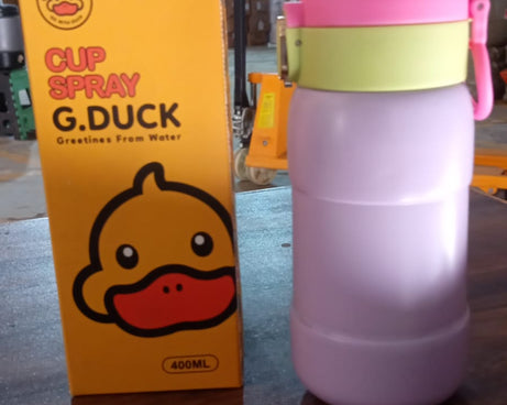 Duck Stainless Steel Water Bottle For Kids Adults Steel Flask Metal Thermos, Spill Proof Cap Closure, BPA Free For School Home Office, Drinkware, 400 ML