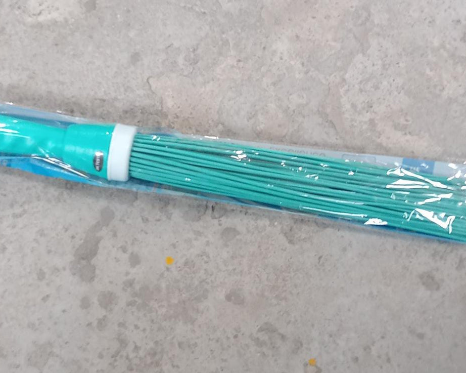 Floor cleaning broom made from plastic, suitable for both wet and dry use.