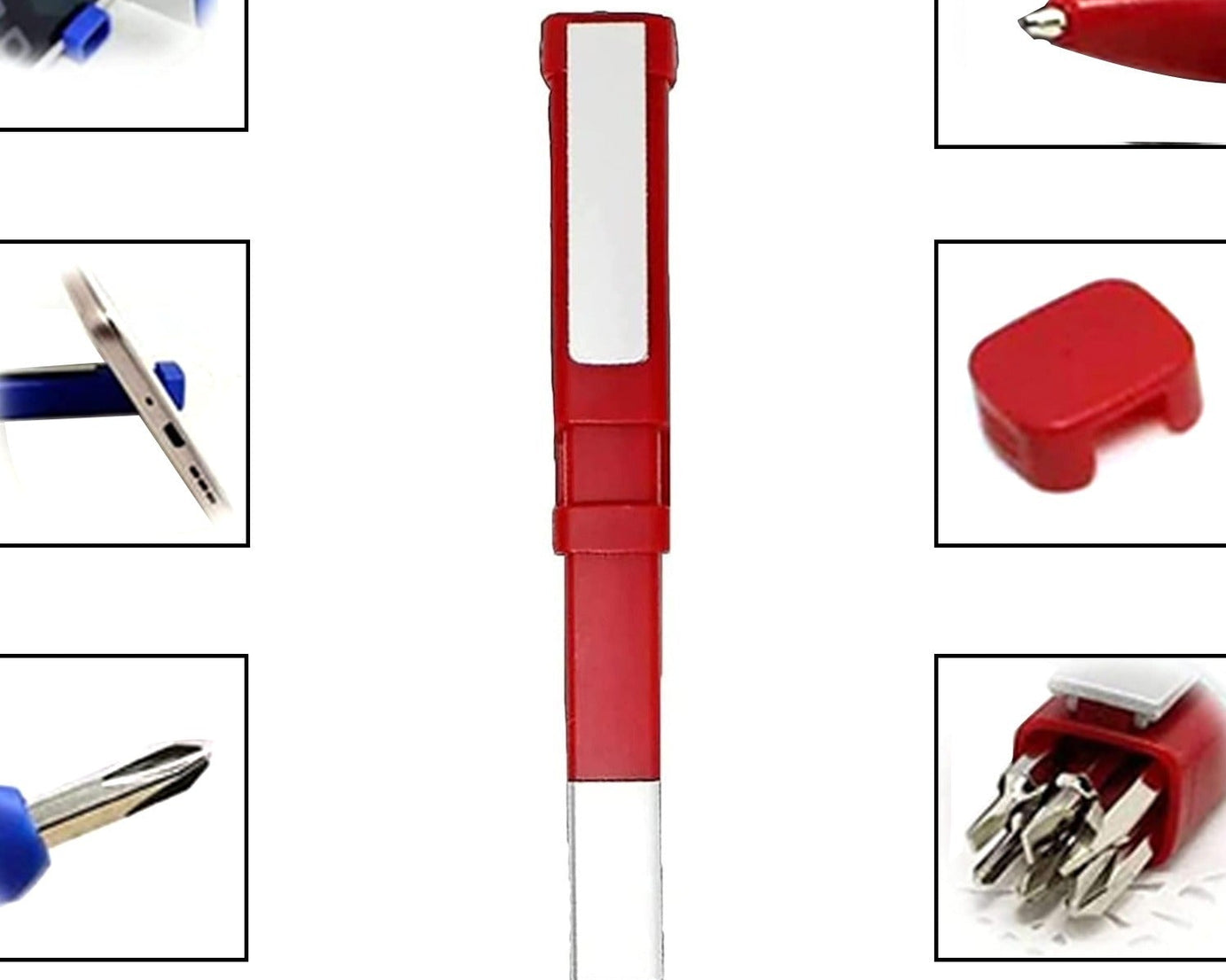 Pen-Shaped Phone Holder with Screwdriver Sets, Multi-Function Pen 4 in 1 Tech Tool Pen, Portable Phone Tools with Capacitive Stylus Ball Point Pen Mobile