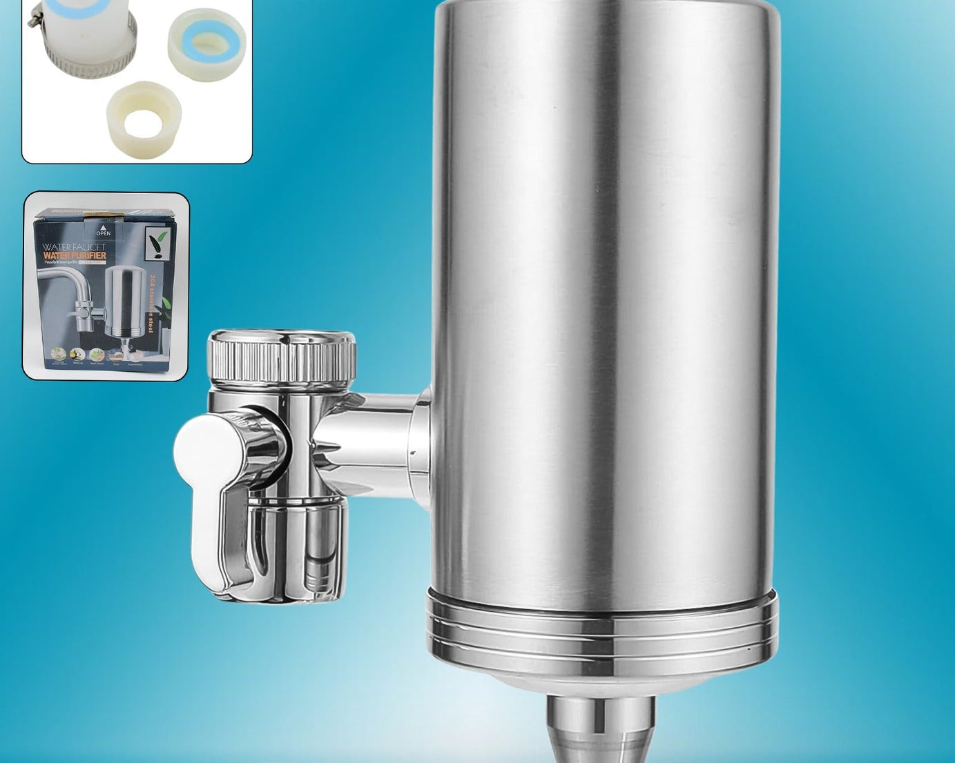 304 Stainless Steel Faucet Mount Water Filter, Water Purifier (1 Set)