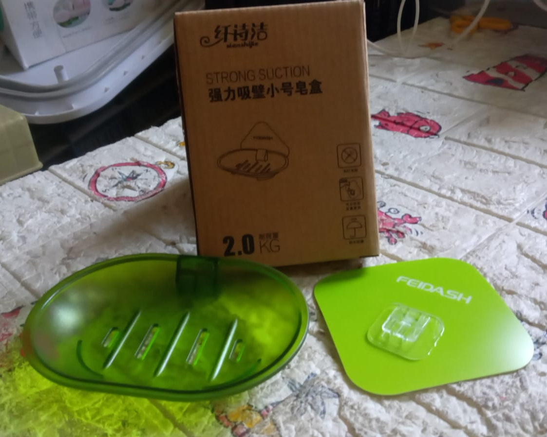 Plastic Soap Dish Holder for Bathroom Shower Wall Mounted Self Adhesive Soap Holder Saver Tray-Plastic Sponge Holder for Kitchen Storage Rack Soap Box, Bathroom