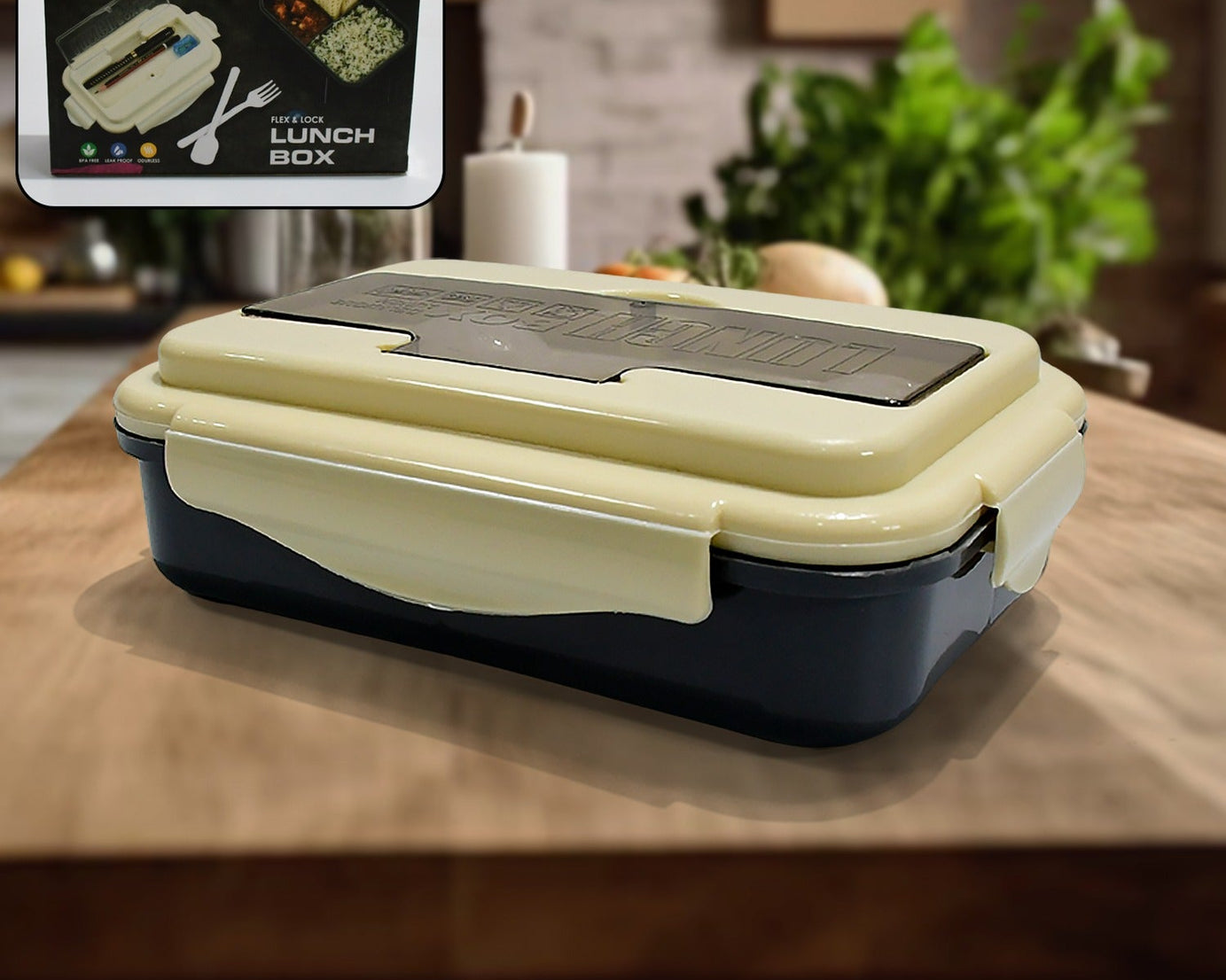 Lunch Box Flex Lock Plastic Liner Lunch Container, Portable Tableware Set for Kid Adult Student Children Keep Food Warm