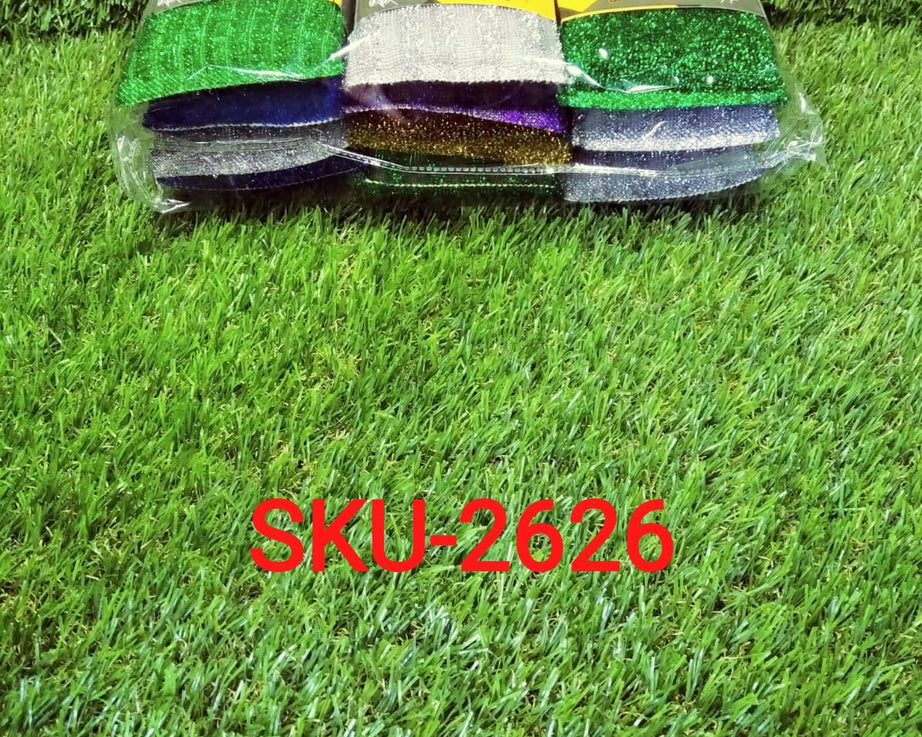 Scratch-proof scrubber pads for kitchen utensils, pack of 12, efficient for cleaning.