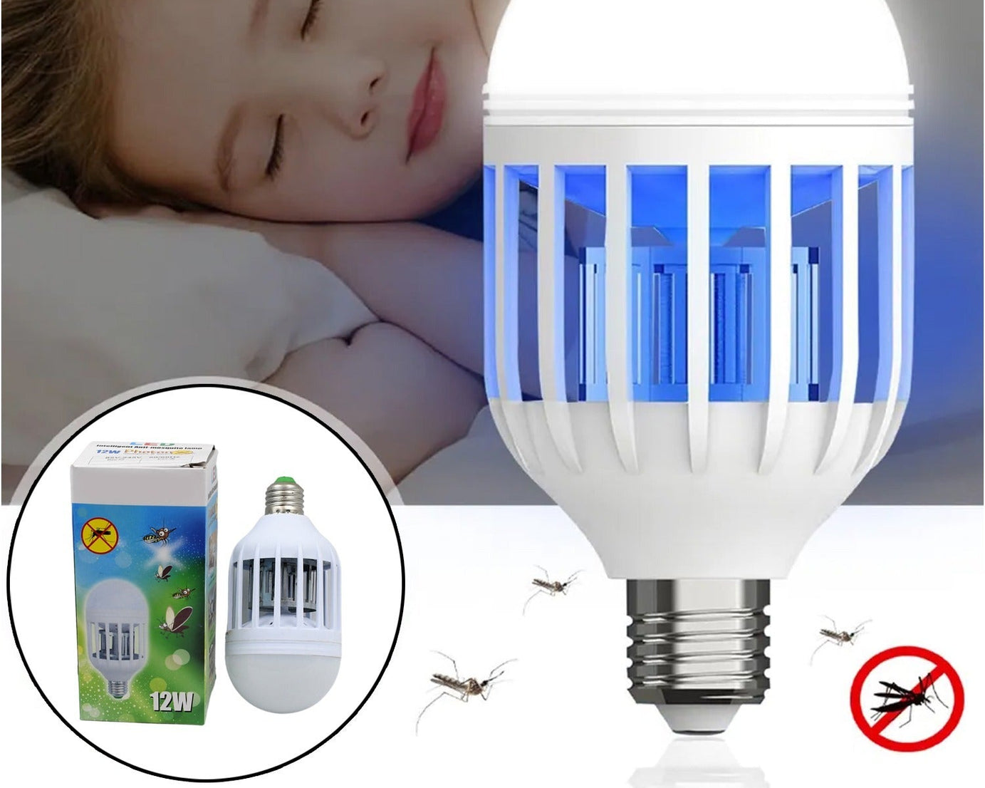 12W & 15W  Mosquito Killer Lamp E27 Summer Moths Flying Insects Led Zapper Mosquito Killer Lamp Light Bulb Household