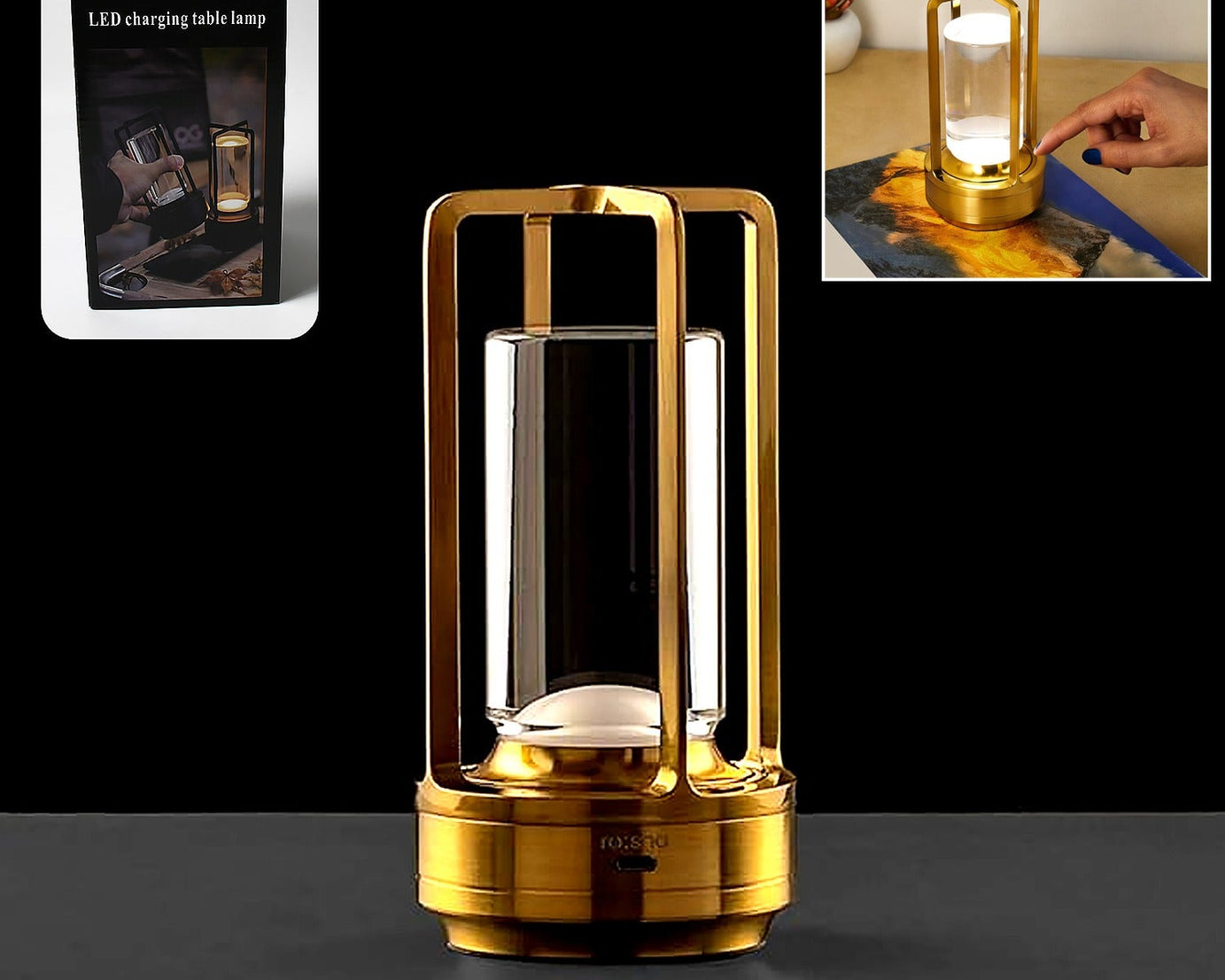 Crystal Lantern Lamp, Crystal Lantern Table Lamp, 3 Colors Rechargeable Cordless Led Lights for Restaurant / Bedroom Lights (1 Pc)