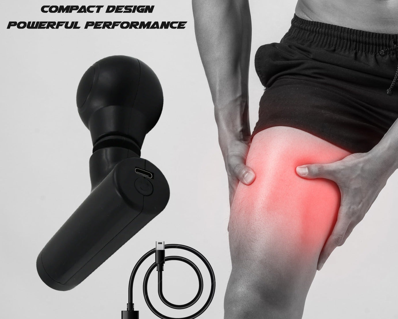 Black Mini Pocket Size Massager, Full Body Massager, Cordless One Button Operation for Body Pain & Relaxation