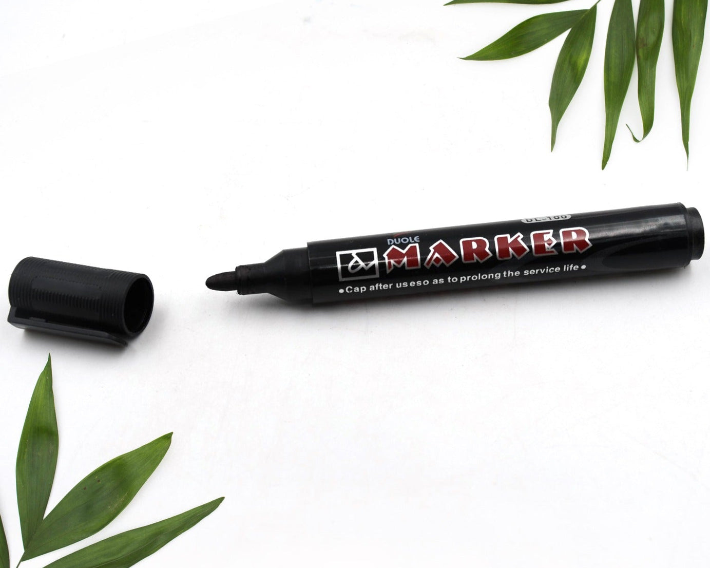 Assorted permanent markers with colored tips