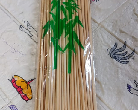 Camping Wooden Color Bamboo BBQ Skewers Barbecue Shish Kabob Sticks Fruit Kebab Meat Party Fountain Bamboo BBQ Sticks Skewers Wooden (30cm)